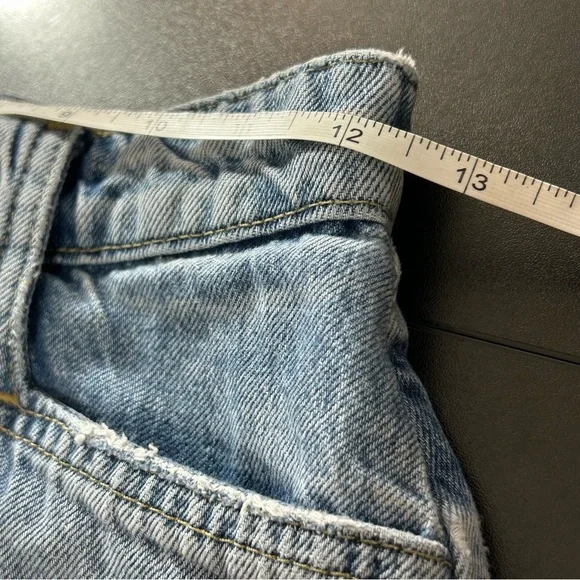 We The Free Elisa Denim Jean Pencil Skirt Back Slit Blue Size 0 - Picture 7 of 8